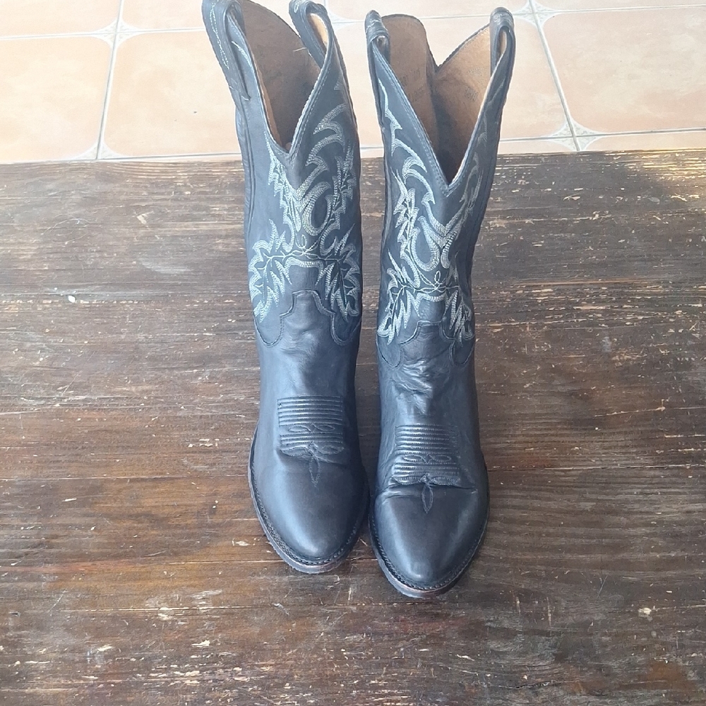 Tony Lama Dark Leather Western Boots